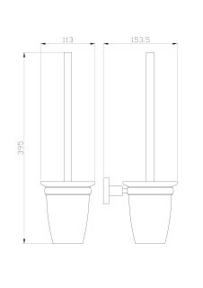 Туалетный ёршик в комплекте Wonzon & Woghand Easy WW-8129 хром